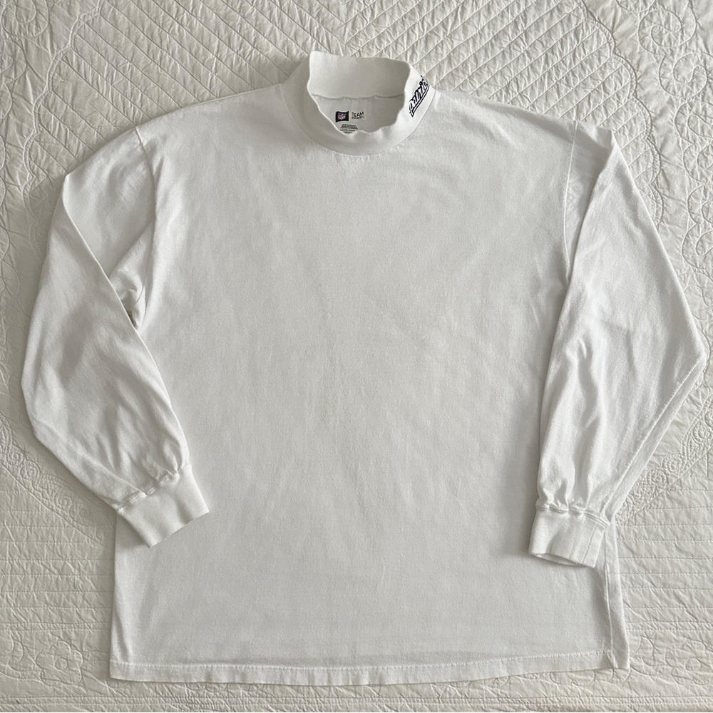 Vintage New England Patriots Mock Turtleneck Embroidered Logo Men's Large NFL